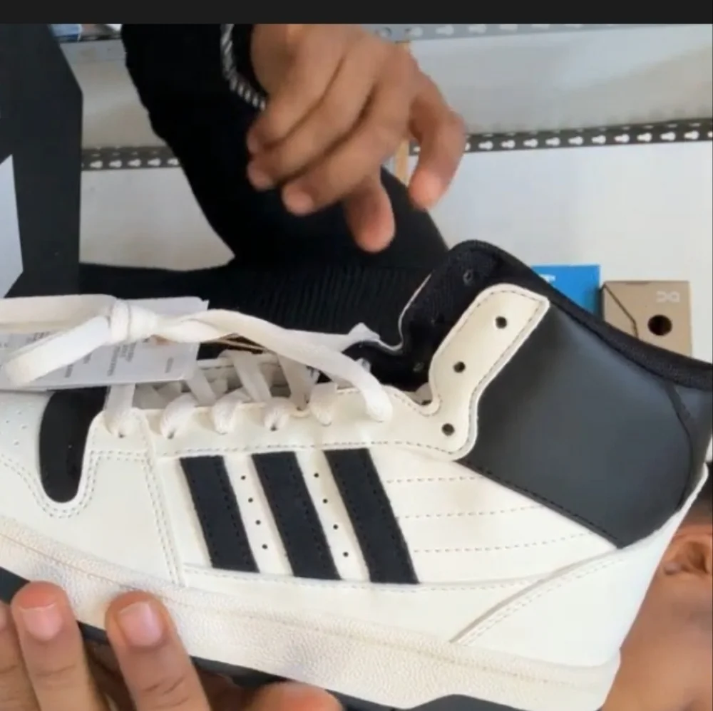 Adidas Womens Break Start Mid Black and White Sneakers